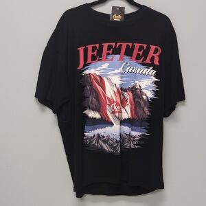 Jeeter Black and Red Short Sleeve Tee with Graphic Design